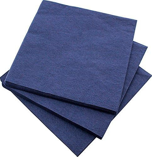 Navy Blue Dinner Napkins 3 Ply 33cm x 33cm Solid Dark Blue Paper Napkins 20pcs Serviettes Tableware for Indoor Outdoor Dining Birthday BBQ Garden Party