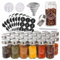 SXTIHD Tarros de cristal redondos para especias, 24 × 100 ml. Juego de recipientes para especias con nueva técnica de grabado láser, etiqueta.