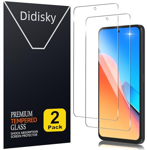 Didisky Lot de 2 Verre Trempé pour Xiaomi Redmi 12 6.79, Anti Rayures, Dureté 9H, Pas de Bulles, Haute définition
