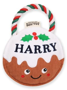 History & Heraldry Personalised Christmas Pudding Dog Toy (Harry)