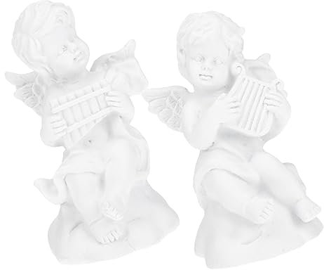 ROMISBABA 2stücke Resin Figuren Kleine Statuen Für Tischdekoration Engelsskulpturen Robustem Resin Für Zuhause Und Garten