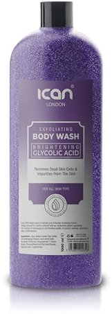 ican London Glycolic Acid Brightening & Exfoliating Shower Gel, 1000ml