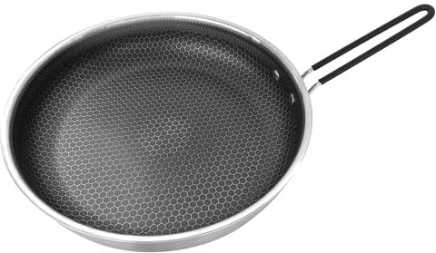 Bratpfannen aus Edelstahl, antihaftbeschichtete Universal-Bratpfanne aus Eisen für Gas-, Elektro- und Keramikherde, Optionen 10, 2 Zoll und 11 Zoll, Wabenbeschichtung, (L)