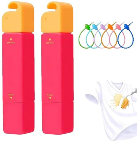 Fleckenentferner Für Textilien – Tragbarer Reinigungsstift Mit Doppelkopf, Fleckenentferner „Elephant Kiss“, 3-Sekunden-Fleckenentferner Für Kleidung (Rot × 2)