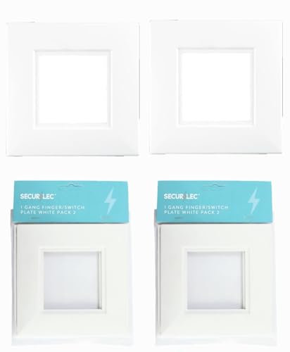 Cambridge Lifestyles ® White Finger Plate for 1 Gang Socket Surround Single Light Switch Protection Cover Pack of 2 Prevents Marks Easy Clean Durable Plastic