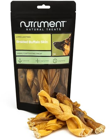 Natural Treats Braided Buffalo Skin (4pcs) Hypoallergenic Dog Chew Treats