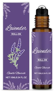 BIO Roll On Lavendel, Lavendel Atherische Ole, Duft und Pflege Lavendelöl Roll On mit Jojoba und Mandelöl am Abend, Stressabbau und Entspannend, Frauen zur Hautpflege und den Familien Massage (1PC)