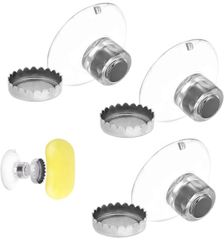 3 supporti magnetici per sapone, supporto magnetico per sapone, senza fori, con ventosa, supporto per sapone, senza foratura, per doccia, vasca da bagno, lavandino, bagno e cucina