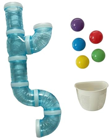 F Fityle Aktivitätsbrett-Bastelzubehör, Sinnesbrett-Röhrenspielzeug, Reisespielzeug, Bastelmaterial, Frühförderung für, Blau 55cm