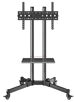 Mobile Tv Stand With Castors, Heavy Duty Tv Cart Stand, Movable Tv Bracket Floor Rack, For 32-65 Inch Led Flat Screen, Up To 75Kg,B