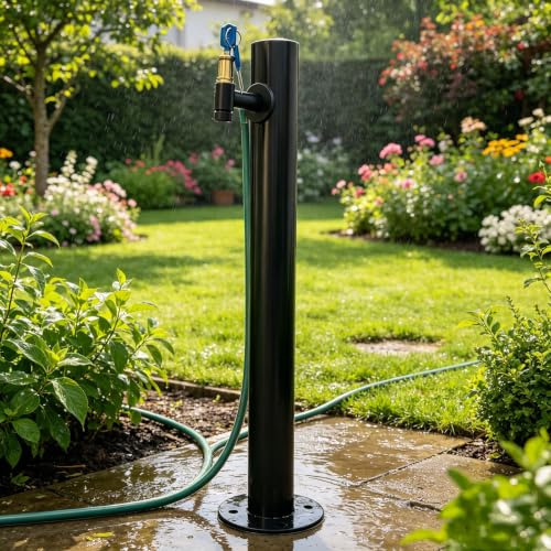 Colonne d'eau de jardin carrée verticale,colonne d'eau extérieure,robinet de colonne d'eau monté au sol,robinet de jardin sur pied pour jardin,ferme,pâturage,arrière-cour(A,Height: 60cm/23.6in)