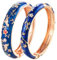 UJOY Damen Metalllegierung Blauer Emaille-Armreif für Frauen, handgefertigtes Armband für Damenschmuck Gesc-henk