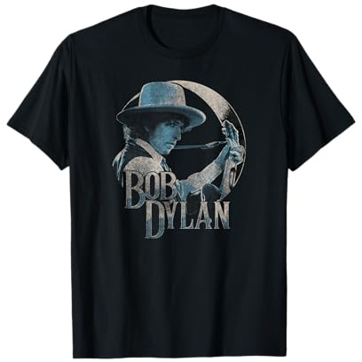 Bob Dylan - T-Shirt, Herren, Unisex-Erwachsene, Kurzarm, Schwarz, S, Klassische Passform, 100% Polyester