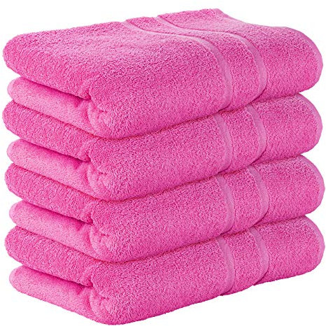 StickandShine 4er SET Premium Frottee Badetuch 100x150 cm in pink in 500g/m² aus 100% Baumwolle