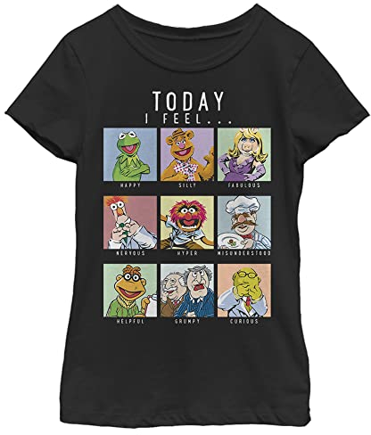 Disney Girl's Muppet Mood T-Shirt, Black, XL