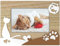 matches21 Bilderrahmen Holzrahmen Motiv Katze Fotorahmen Holz Rahmen mit Relief Pfoten & Herz braun weiß 1 STK 10x15 cm
