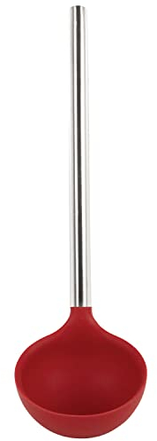 Tovolo Silicone Ladle with Stainless Steel Handle, Deep Spoon with Reinforced Nylon Core, Perfect Kitchen Utensil for Soup, Stew, Sauce & Punch, Cayenne