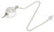 Pendel Weißem Quarz mit kette | Wassertropfen-Pendulum aus natürlichem edelstein | Heilstein pendel für Radiästhesie | Sephoroton-Pendel 4cm und 17cm Kette – Kristallpendel bergkristall