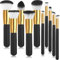 Retoo Pinselset Makeup Schminkpinsel Set 10 Stück, Professionelles Make-Up-Pinsel-Set, Augenpinsel, Ideal für Puder, Cremige oder Flüssige, Eyeshadow Eyeliner Gesichtspuder, Schwarz