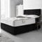 DBZ BEDS Reinforced King Size Bed Set 5 FT with 2000 Series Mattress - Black Crushed Velvet Divan Beds Set with Various Storage Options – 26 Inch Headboard with Chrome Glider Feet (KingSize)