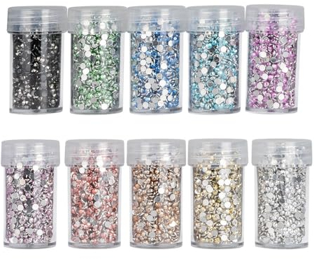 Ideen mit Herz Diamond-Painting-Steine | rund (metallic | 10 Dosen)