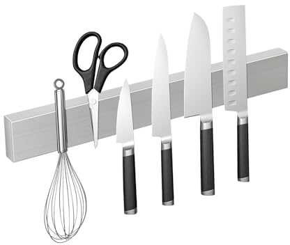 Qobobo Magnetic Knife Holder Kitchen 40 cm Stainless Steel Kitchen Knife Holder Magnetic Bar for Knives Magnet Kitchen Knives Organizer Kitchen Knives