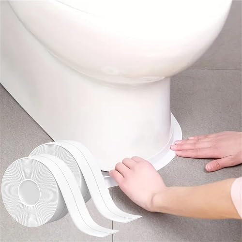 SYXLS 2PCS Sigillante Autoadesivo Nastro,Bianco, 5M, Nastro Impermeabile Cucina E Bagno, Striscia Di Tenuta Per Bordo Vasca, Toilette, Antiolio e Antimuffa Utilizzato Per Da Bagno