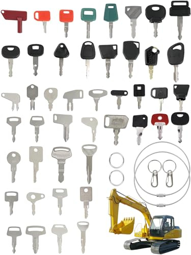 VERTOYCO Lot de 45 clés universelles pour engins de chantier, pelleteuse, tracteur, empileur, accessoires compatibles avec John, Deere, Cat, Toyota, Kubota, JCB, Hitachi, New Holland, Case, Clark