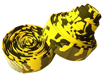 CarbonEnmy hoeherwertig Mehrfarbe Lenkerband Bar Tape Rennrad Griffe Kork Top Qualitaet neu (Schwarz-Gelb)