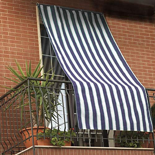 Gemitex Spa Tende Tenda da Sole a Caduta con Anelli Pannello Tessuto ombreggiante Beige e Blu 290x290 cm Euroshoppingonline