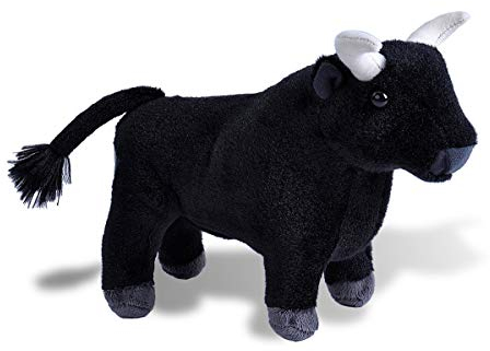 Wild Republic 20409 Spanischer Stier Bulle, Stofftier, Plüschtier, Cuddlekins Mini Kuscheltier, 20 cm, Schwarz