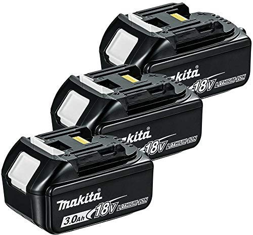 Makita 3BL1830 BL1830 18v 3.0Ah Li-ion LXT Battery Pack of 3, 18 V, Black, Small, Set of 3 Pieces …