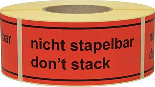 Power&Handel Hinweisetikett Nicht stapelbar L.145 mm,B.70mm rot 1000 St./Rolle