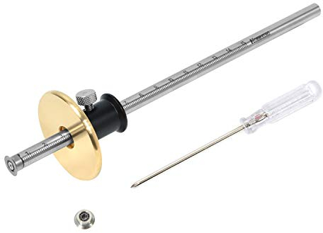 Newkiton - Medidor de marcado de ruedas Pro con función de ajuste micro, 1 cortador de rodamientos para madera suave, 1 cortador de rueda bloqueado para madera dura, 1 destornillador incluido, negro