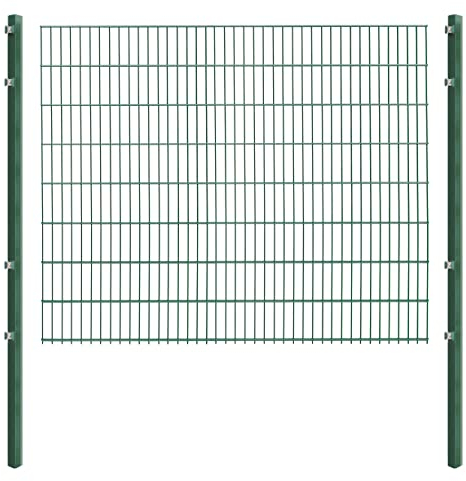Doppelstabmattenzaun - Komplettset inkl. Pfosten (60x40mm) und Montagematerial - Verschiedene Längen und Höhen – Grün oder Anthrazit (L 20 m - H 163 cm, grün)
