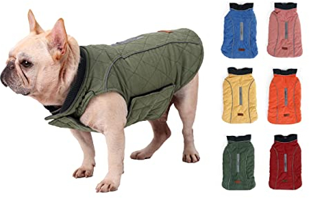 Hundemantel Winter Warme Jacke Weste, 7 Größen für Kleine Mittlere Große und Riesige Hunde, Winddicht Schneeanzug Hundekleidung Outfit Weste Haustiere Bekleidung (S, GRÜN)