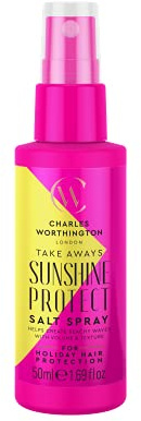 Charles Worthington Sunshine Protect Salt Spray, Meersalz Spray für Volumen, Haarsalz Spray, Unisex, Salon Salz Spray für Haar zur Steigerung der Textur, 50ml