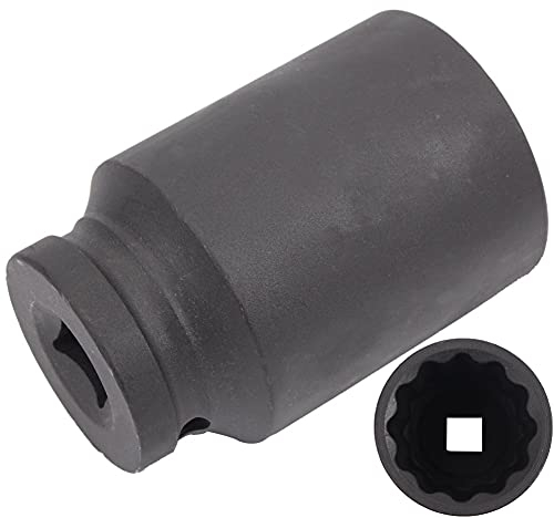 LLAVE DE VASO IMPACTO 12 CARAS ENTRADA 1/2 LARGO PARA BUJES Y PALIER 26mm, 29mm, 30mm, 31mm, 32mm, 33mm, 34mm, 35mm, 36mm, 38mm (A elegir) (36)