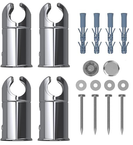 MyHomeware, staffe a morsetto per radiatori scaldasalviette piatte e curve (cromate, larghezza tubo 22 mm)