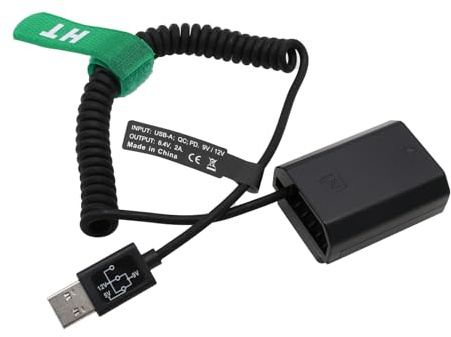 HangTon PD QC USB 9V 12V to NP-FZ100 Dummy Battery for Sony Alpha A7CR A7CII A7C A9II A6700 ZV-E1 A7RIV A1 A7RV A7SIII FX30 FX3 A7IV A7III A6600 A7RIII A7s A9 A9R A9S Camera 8.4V