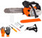 AMC Motosega a scoppio 25cc potatura e taglio professionale 2 tempi con lama lunga di 25 cm kit montaggio incluso tagliasiepi adatto per fai da te o professionisti