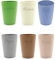 Magu 6 Personalisierte Becher aus Biopolymer (100% Erdölfrei) mit Namen | 6er Set Trinkbecher + Individuelle Namensgravur Zahnputzbecher Natur Design 6 Stück bunt gemischt