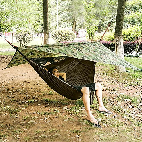 Hamac pour 2 personnes, ultra léger, respirant, avec moustiquaire et bâche de tente, en nylon, 200 kg, pour trekking, voyage, plage, jardin