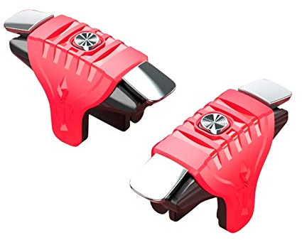 HshDUti 1 Paar Mobile Game Controller Gamepad für PUBG Mobile/Fortnitee Mobile/Call of Duty Mobile, Mobile Game Trigger Joystick Gamepad für iPhone/Android, Sensitive Shoot und Aim L1R1 Triggers Rot