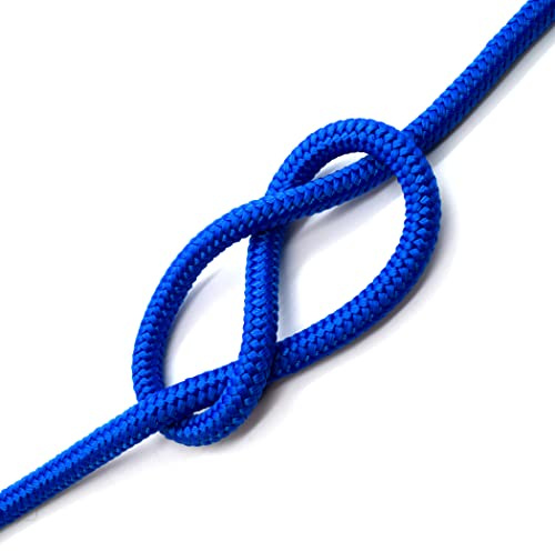 Blue Polypropylene Rope, Solid Braided Poly Rope Cord Twine for Boat Yacht Dock Line Camping Washing Line (6 mm x 30 metres / 98.4 ft)