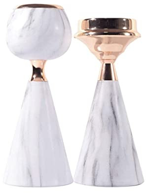 Candelabra Candle Holder Candlestick 2-pack Candle Stand Modern Wrought Iron Candle Holder Imitation Marble Metal Candlestick For Wedding Dinning Party Centrepiece (blue : A)