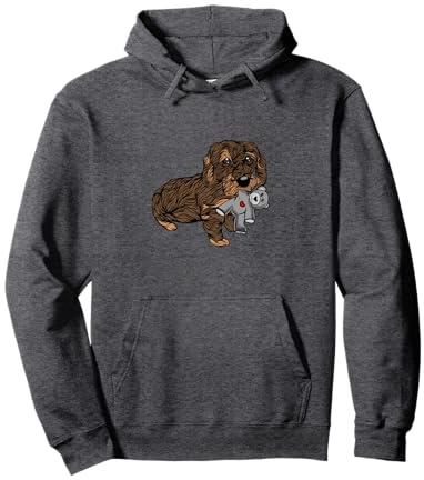 Hundeliebhaber Geschenk Hund Geburtstag | Rauhaardackel Dackel Dachshund | Rauhaardackel Kuscheltier Pullover Hoodie