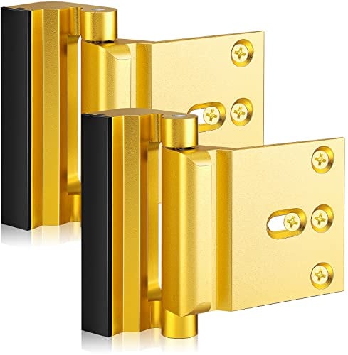 2 Pieces Home Security Door Lock Childproof Door Reinforcement Lock with 8 Screws Prevent Unauthorized Entry 3 Inch Home Door Latch Withstand 800 Lbs Aluminum Door Security Devices for Home Safety