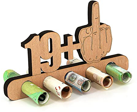 Giftota - Originelle Lustig 20. Geburtstag Geldgeschenk Holz - 19 + 1 - Geschenk zum 20.Geburtstag - Geburtstag Jubiläum - Geschenke aus Holz - Geschenke für Freunde, Familie