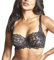 Panache Women's Allure Stretch Lace Full Cup Underwire Bra, Sheer, Black/Latte, 38F